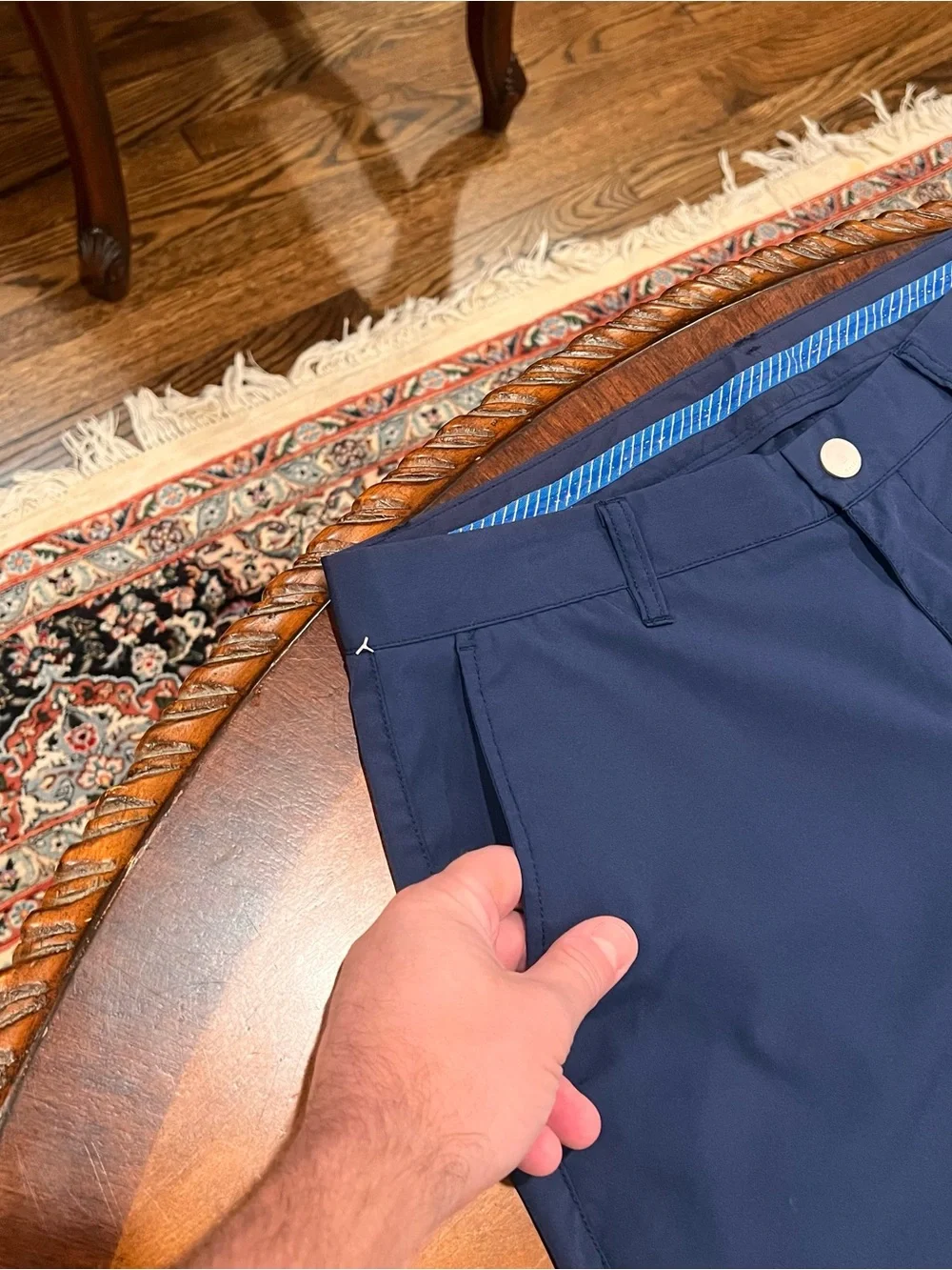 NEW $129 Bonobos Tailored Fit Golf Pants Navy 33x34 Lightweight Flat Front Taper